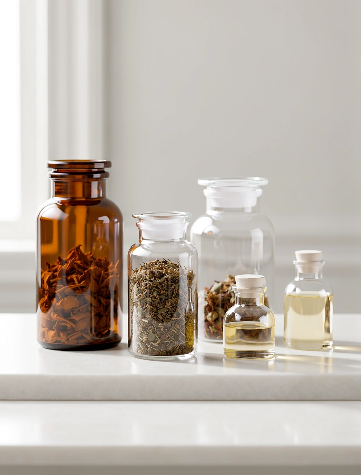 Naturliga extrakt och örter för kroppslig balans